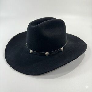 Rodeo Festival Western Black Wool Felt Hat With Concho Band